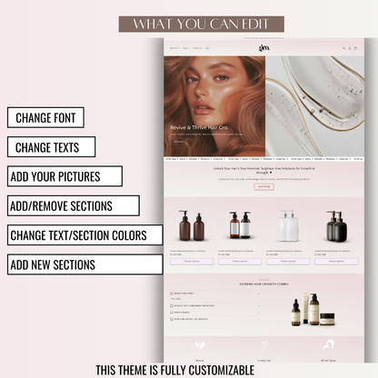 Shopify Website Template | Hair Boss Gro