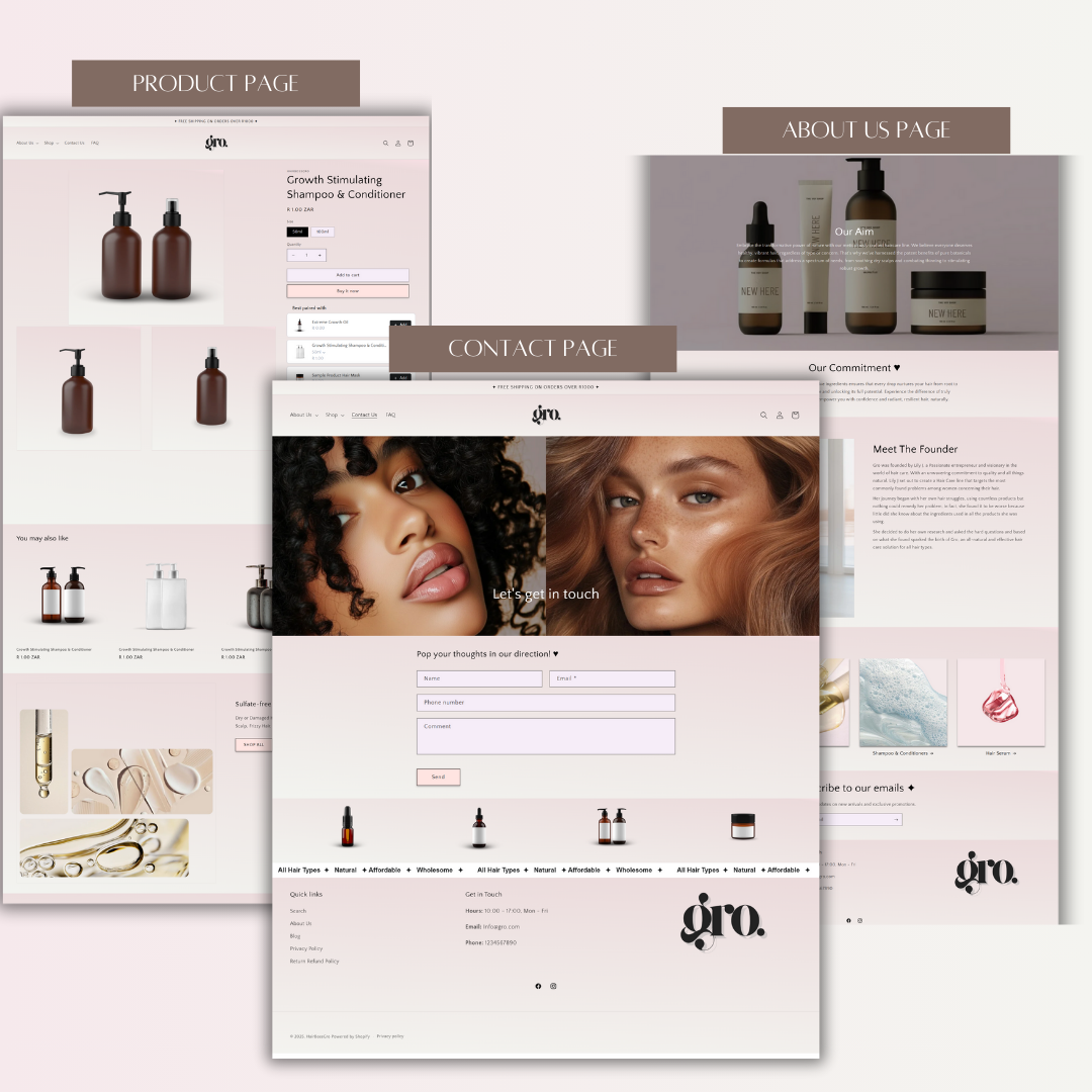 Shopify Website Template | Hair Boss Gro
