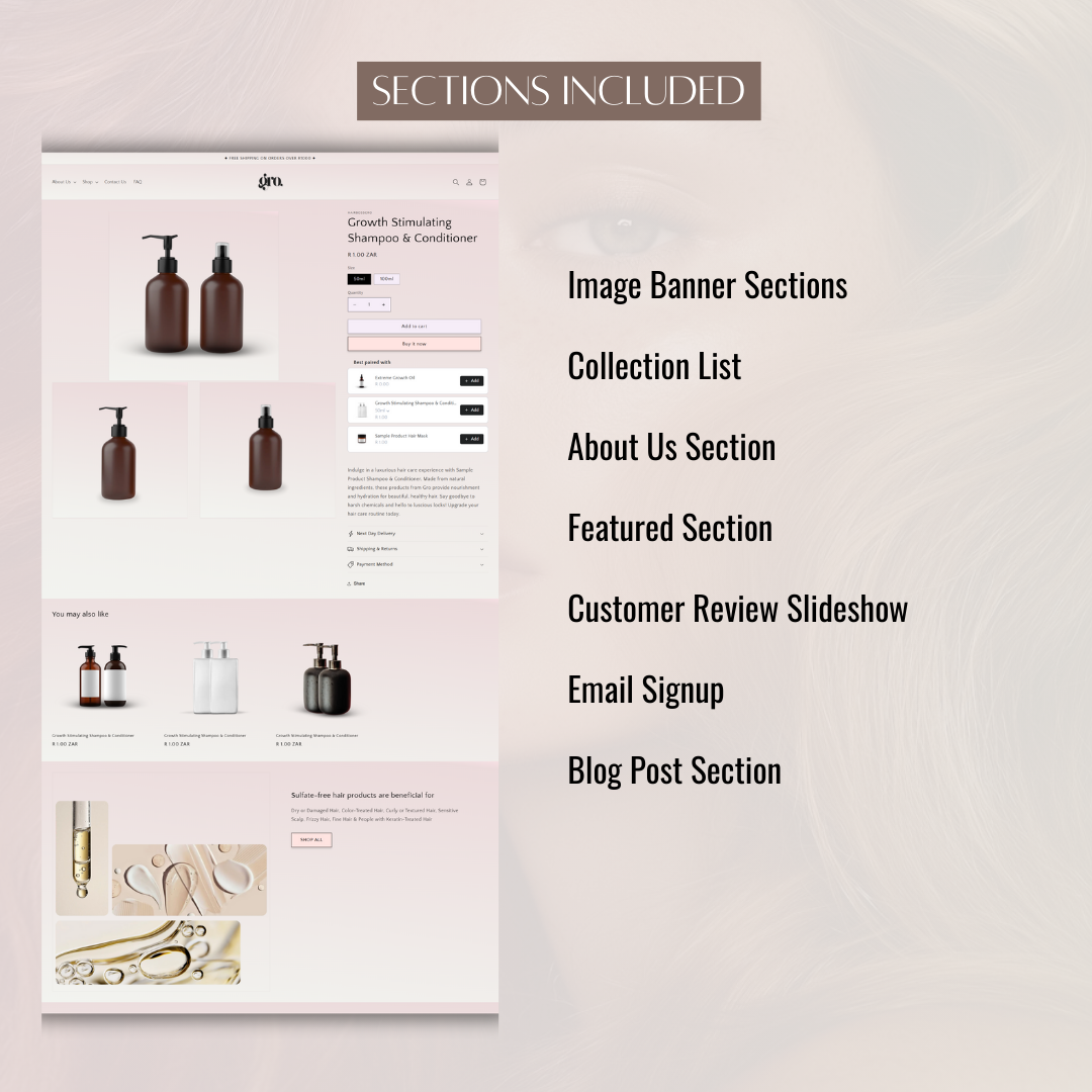 Shopify Website Template | Hair Boss Gro